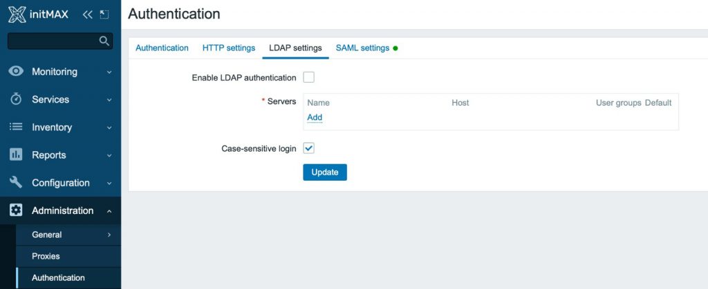 Připojení nového LDAP serveru v Zabbix 6.2.