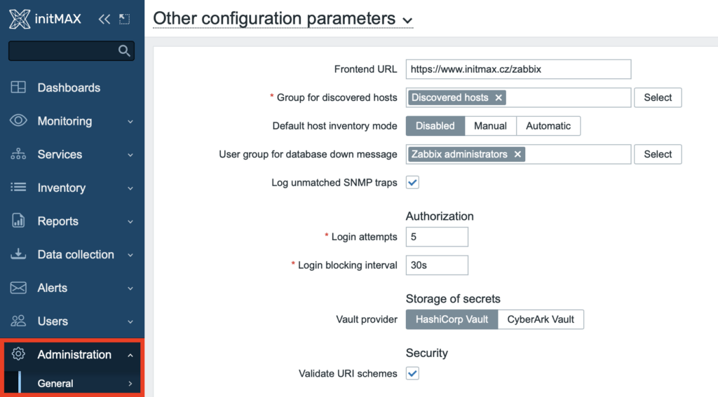 Konfigurace reportingu Zabbix 6.4