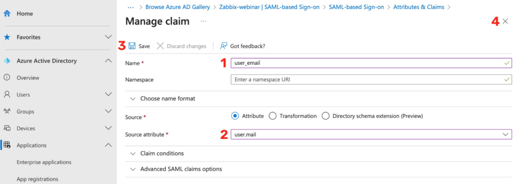 Sekce Manage claim