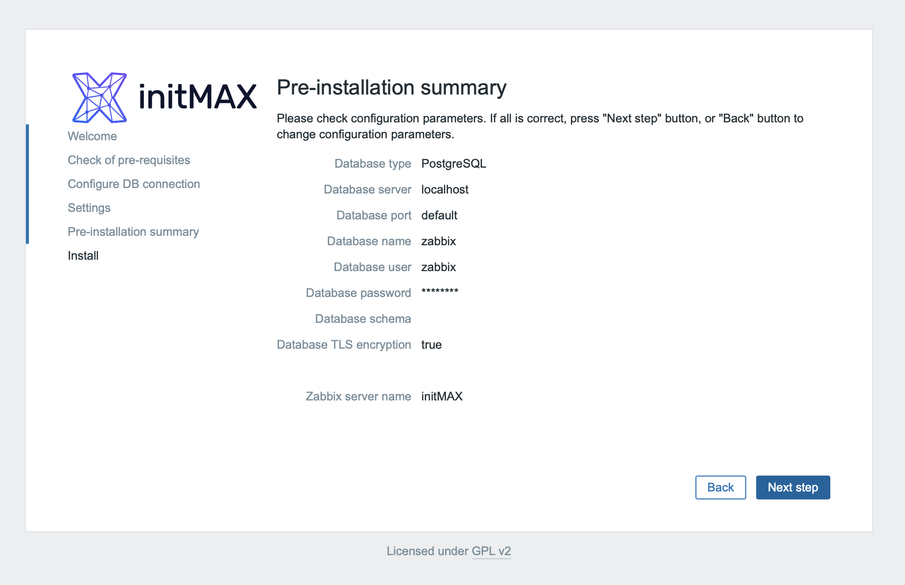 zabbix install - review