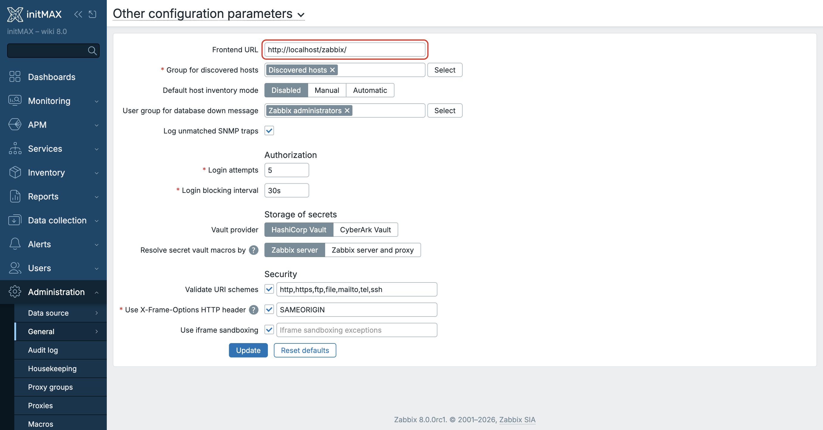 Nastavení reportingu Zabbix 8.0 s brandingem initMAX – AlmaLinux 10