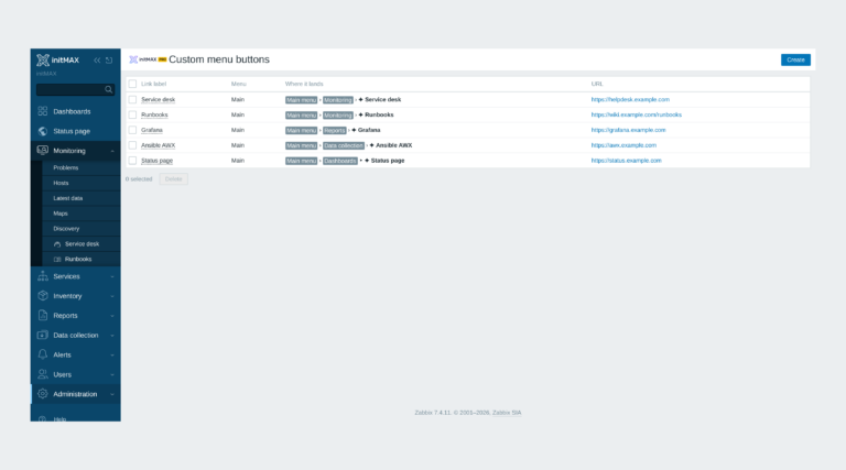 Custom menu buttons