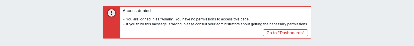 Zabbix 8.0 - přímý přístup na stránku Modules s vypnutým feature flagem končí Access denied