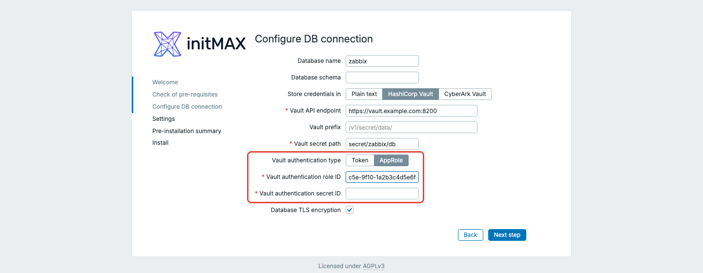 Zabbix 8.0 - instalační průvodce, HashiCorp Vault s autentizací AppRole